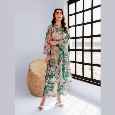 Karandi 2 Piece Printed Dress - 9