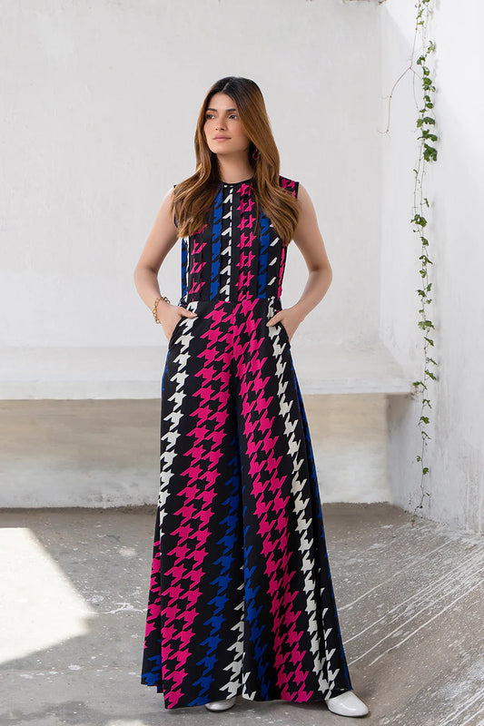 Satin Silk Digital Printed 2 Piece Dress - 397