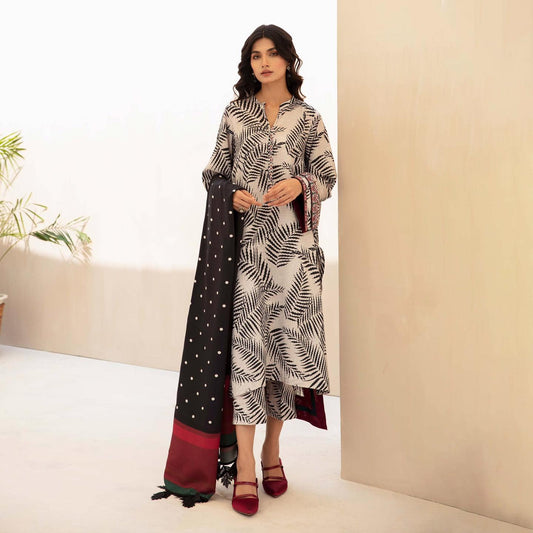 Karandi Unstitched 3 Piece Printed Dress- 226