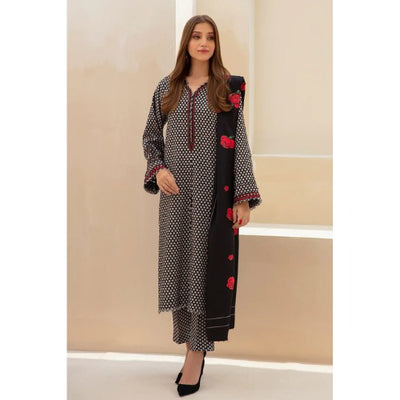 Karandi 3 Piece Printed Dress - 17