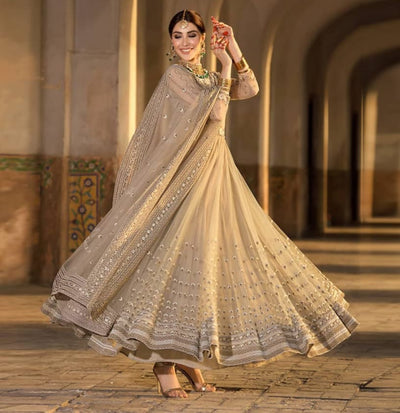 Organza Embroidered Frock - 55