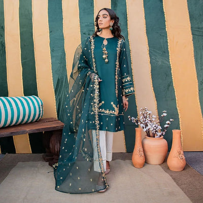 Khaddar 3 Piece Embroidered Dress - 237