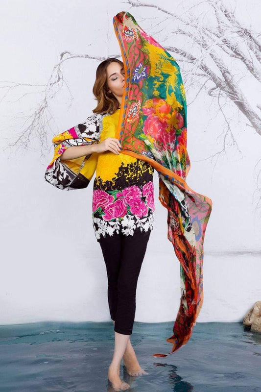 Shamoze Silk Printed 3 Piece Dress - 235