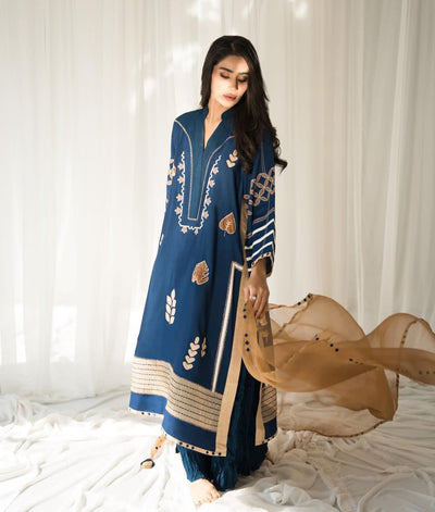Dhanak 3 Piece Embroidered Dress -197