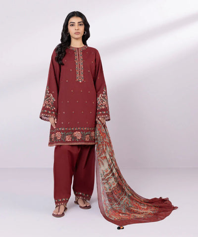 Dhanak  3 Piece Embroidered Dress - 254