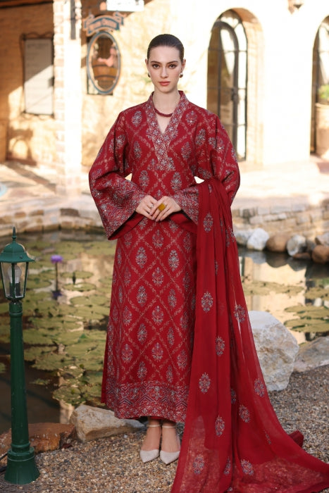 Khaddar 3 Piece Embroidered Dress -280