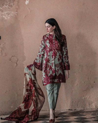 Karandi 3 Piece Printed Dress - 301