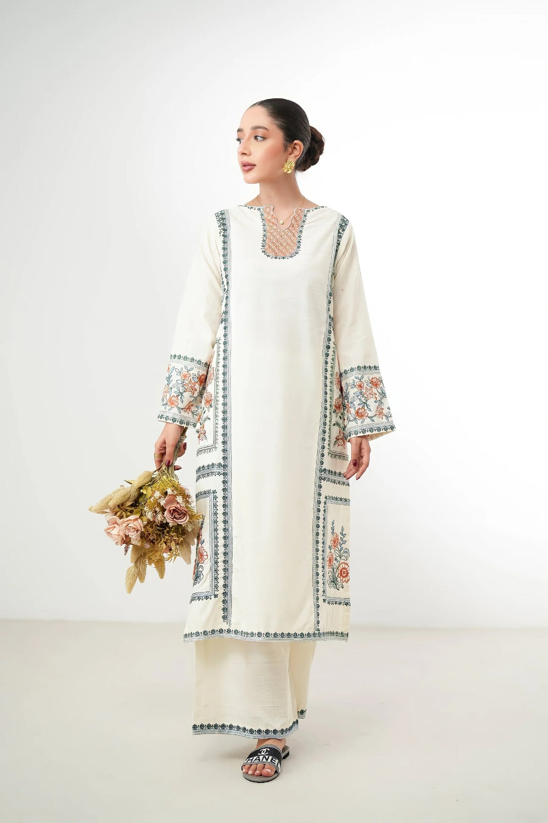 Lawn Unstitched 2 Piece Embroidered Dress - 308