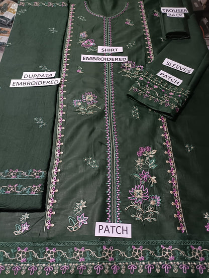 Lawn Unstitched 3 Piece Embroidered Dress -190