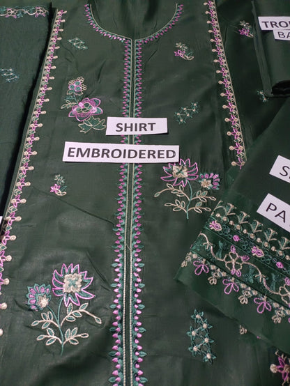 Lawn Unstitched 3 Piece Embroidered Dress -190