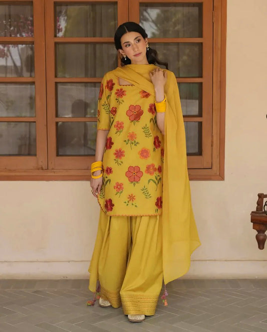 Lawn 3 Piece Embroidered Dress - 388