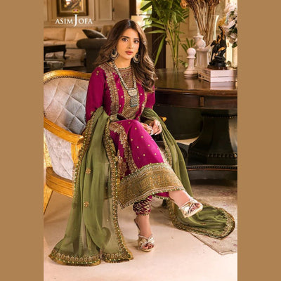 unstitched 3 piece embroidered Dhanak suit - 277