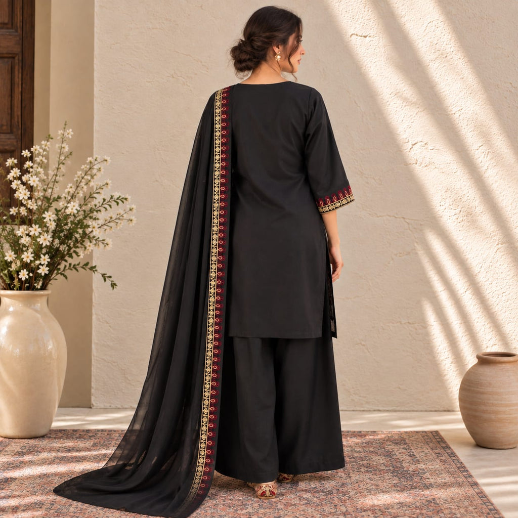 Summer Stitched 3 Piece Embroidered Lawn Dress - TS 01