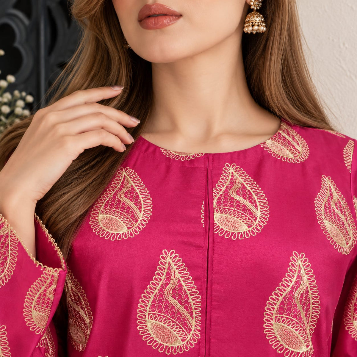 Winter Stiched 3 Piece Kataan Silk Embroidered Dress - TW 25