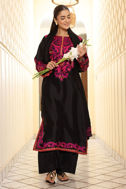 Summer Unstitched 3PCs Embroidered Lawn Dress With Chiffon Dupatta - 494