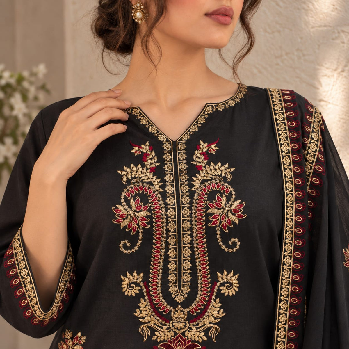 Summer Stitched 3 Piece Embroidered Lawn Dress - TS 01