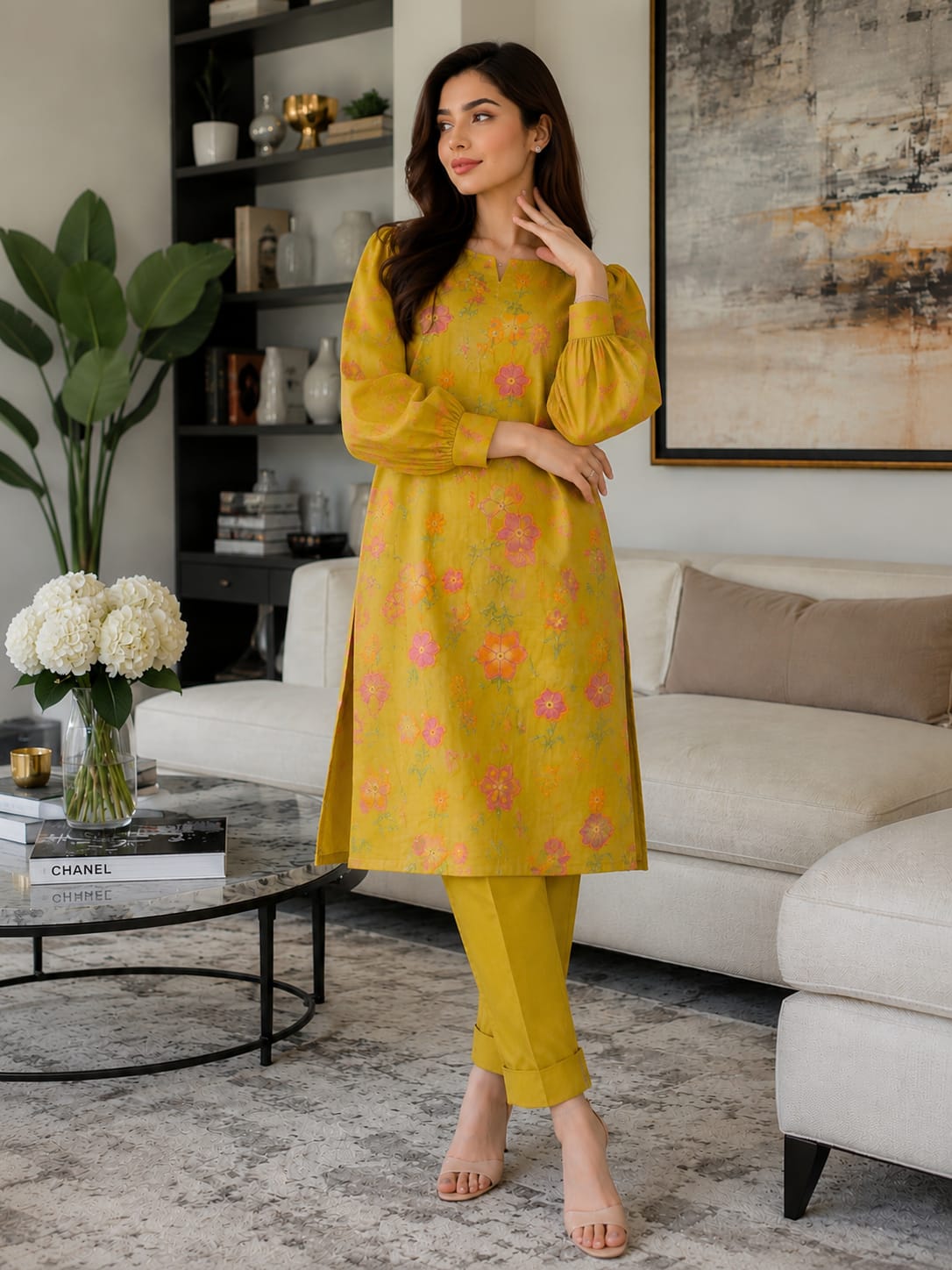 Summer Unstitched 2PCs Embroidered Lawn Dress  - 388