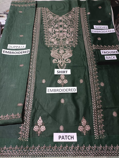 Lawn Unstitched 3 Piece Embroidered Dress -352