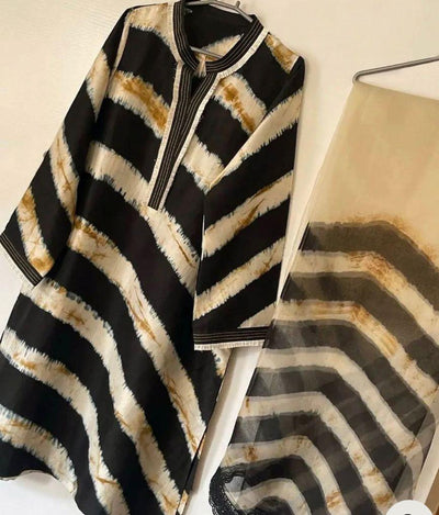 Crepe Digital Printed 3 Piece Dress -461