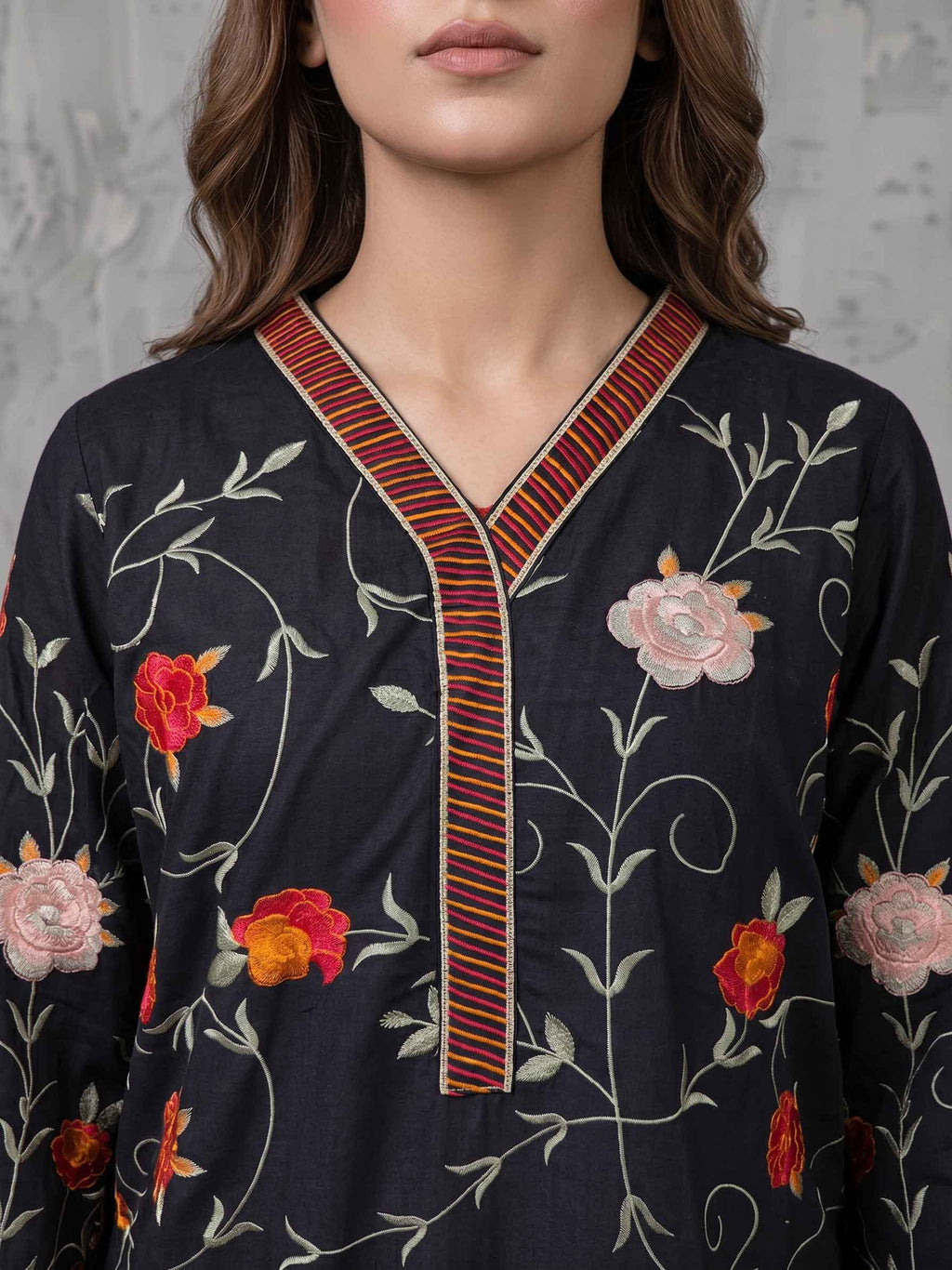 Winter Stitched Khaddar 3PC Embroidered Suit - TW 05
