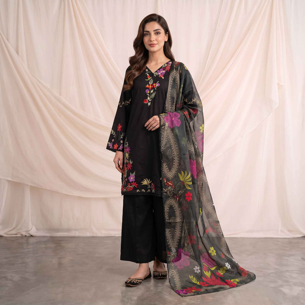 Summer Stitched 3 Piece Embroidered Lawn Dress - TS 08