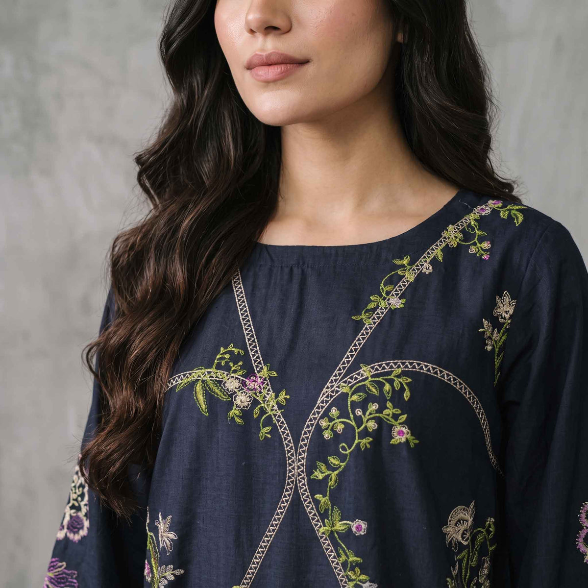 Winter Stitched Khaddar 3 Piece Embroidered Dress - TW 22