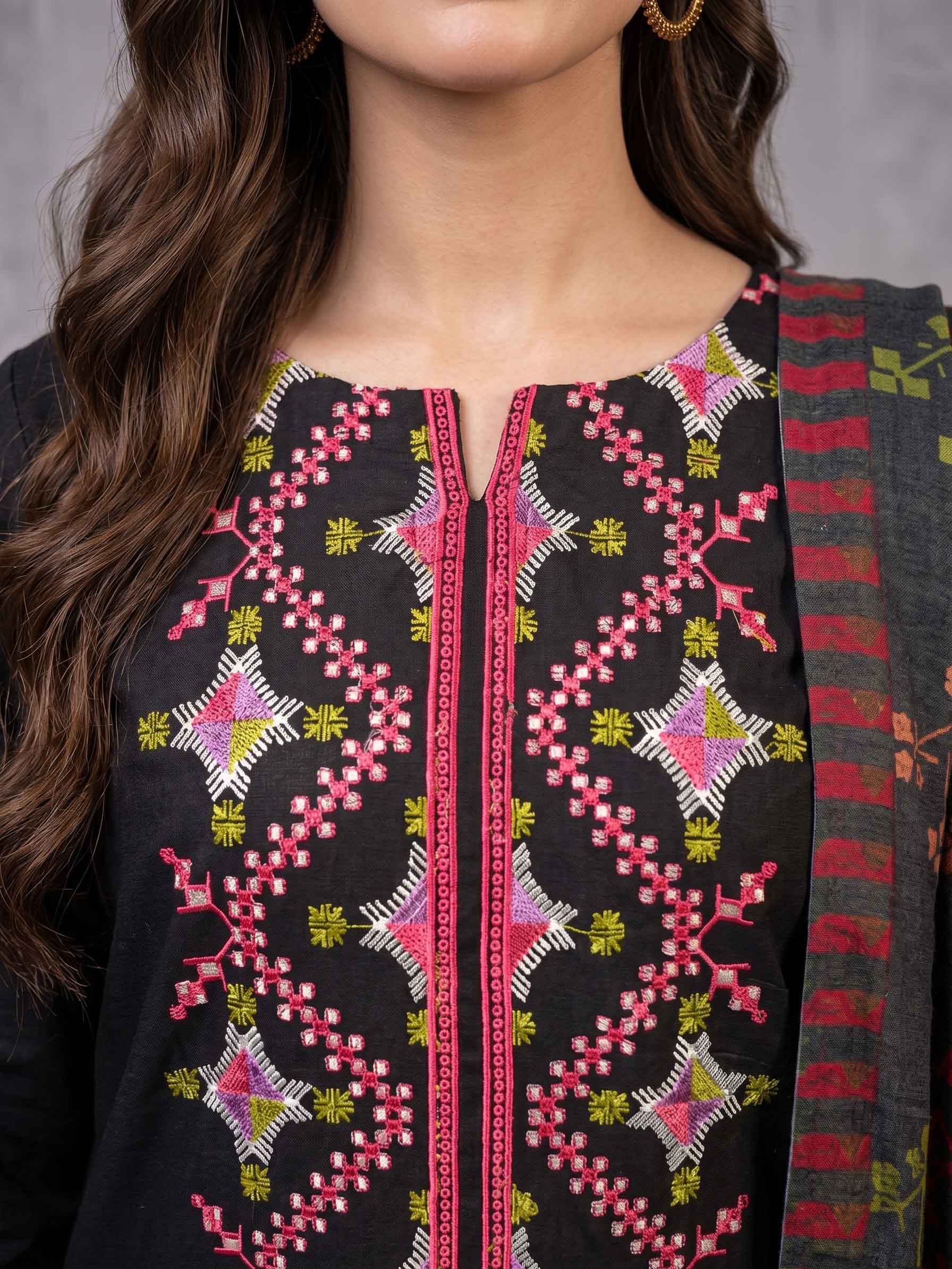 Winter Stitched 3PC Dhanak Embroidered Dress - TW 20