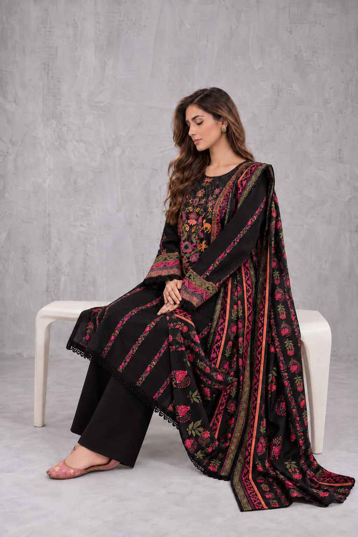Winter Stitched Khaddar 3 Piece Embroidered Dress -TW 06