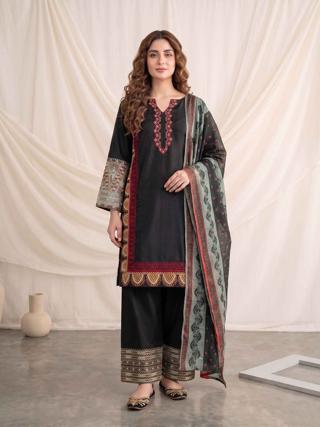 Summer Stitched 3PCs Embroidered Lawn Dress   - TS 19