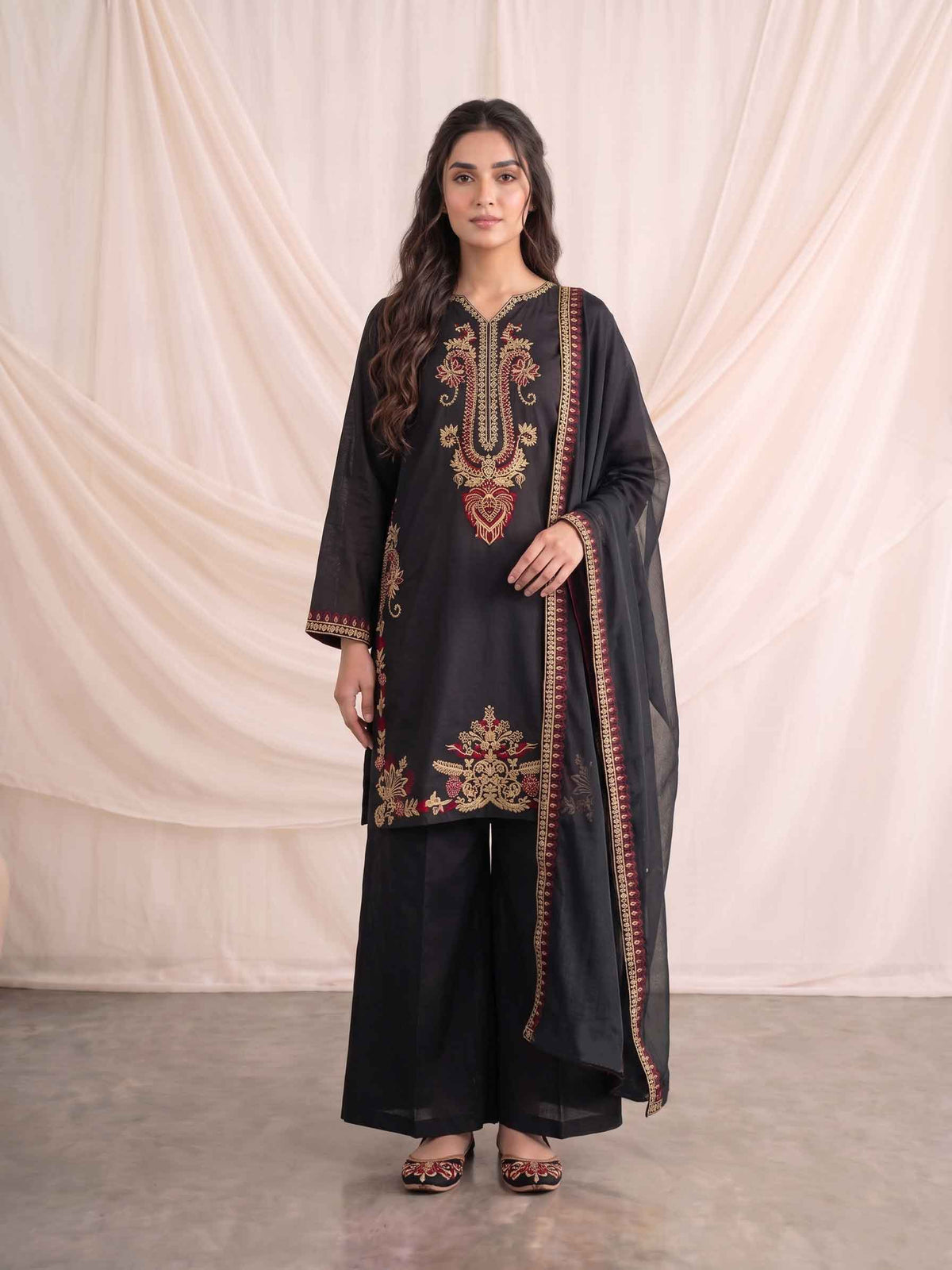 Summer Stitched 3 Piece Embroidered Lawn Dress - TS 01