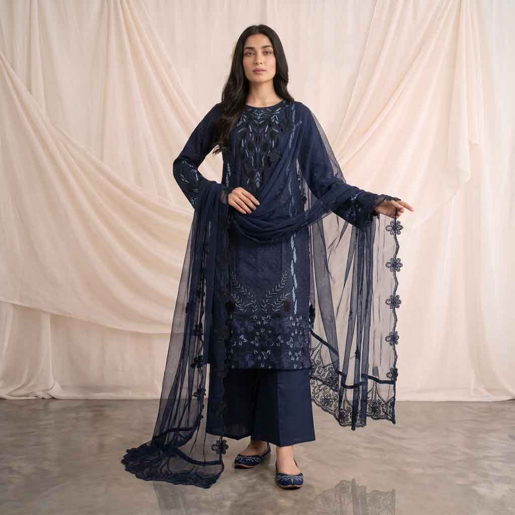 Summer Stitched 3PCs Embroidered Lawn Dress   - TS 06