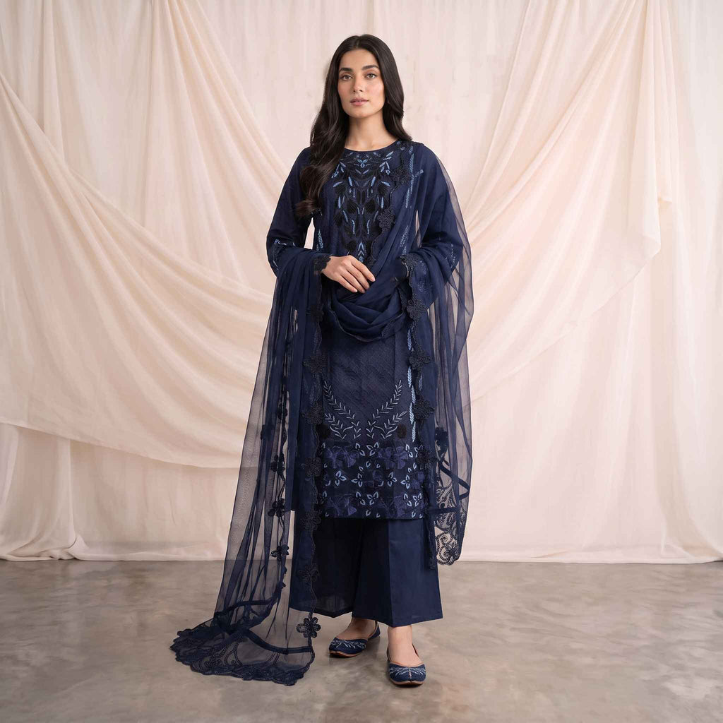 Summer Stitched 3PCs Embroidered Lawn Dress   - TS 06