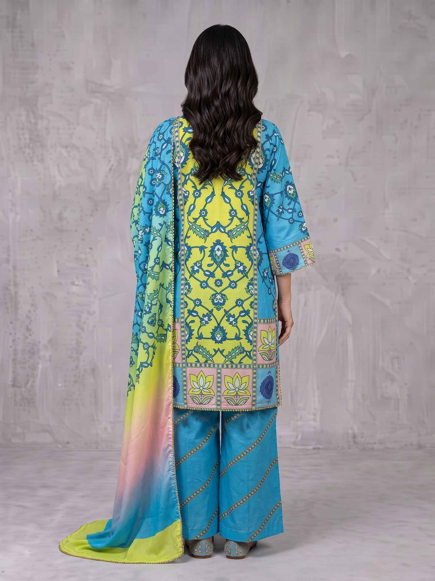 Winter Stitched 3PCs Digital Printed Karandi Dress - TW 03