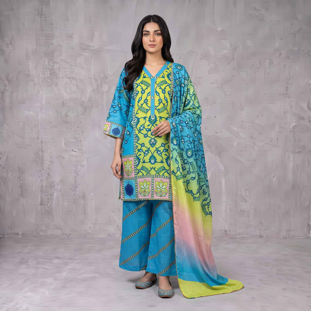 Winter Stitched 3PCs Digital Printed Karandi Dress - TW 03