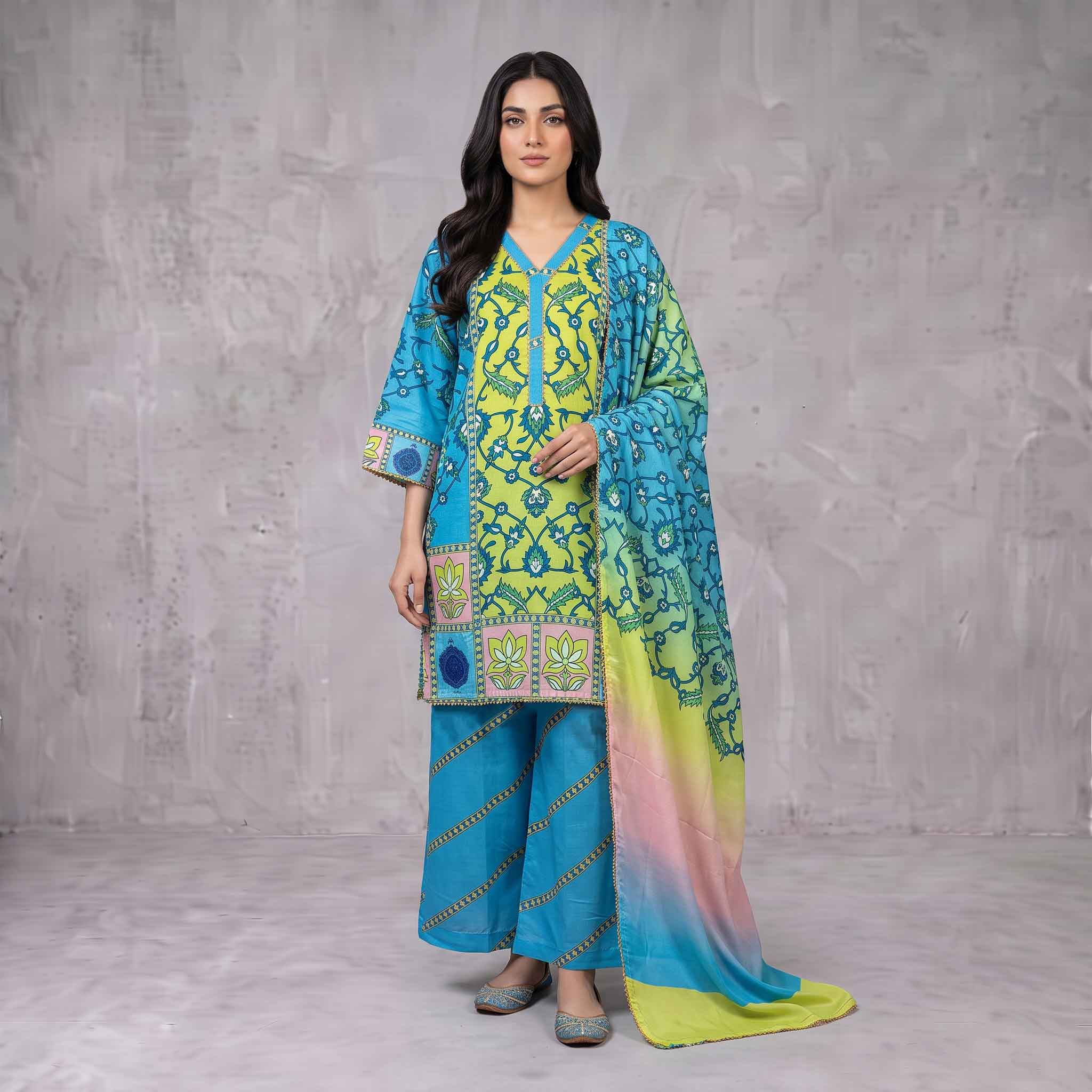 Winter Stitched 3PCs Digital Printed Karandi Dress - TW 03