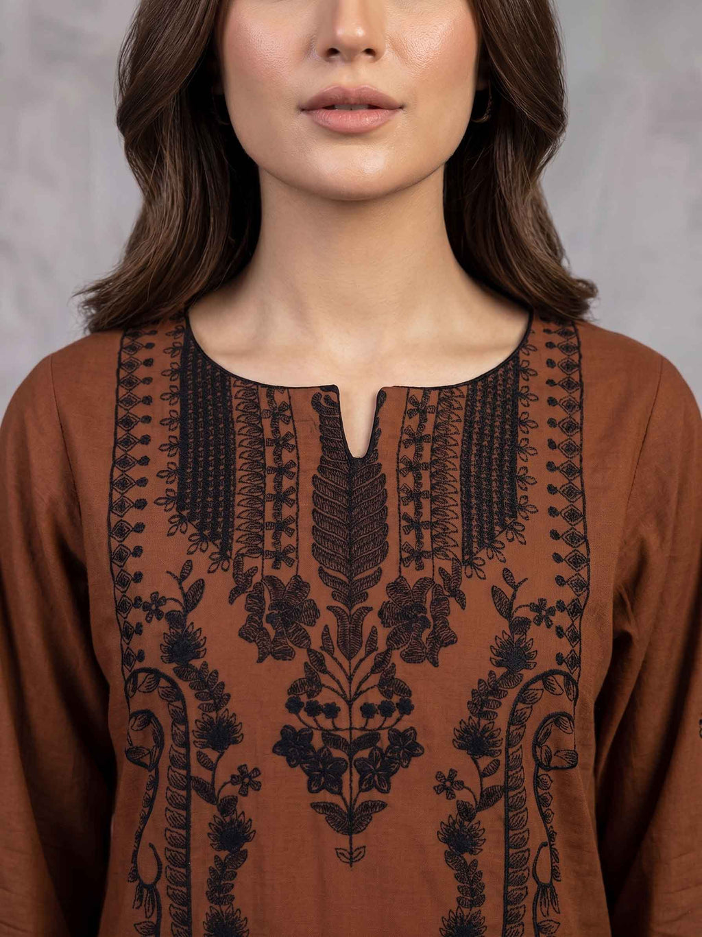 Winter Stitched 3PC Dhanak Embroidered Suit - TW 18
