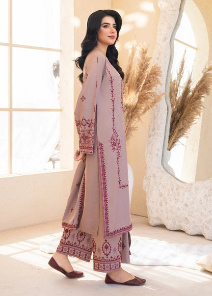 Summer Unstitched 3PCs Embroidered Lawn Dress With Manaar Dupatta - 480