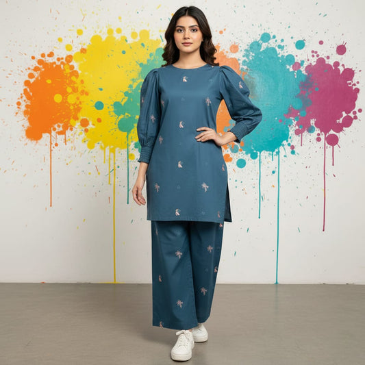 Dhanak 2pc Winter Embroidered Dress - 447