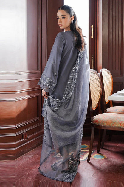 3PC DHANAK EMBROIDERED SHIRT WITH DHANAK EMBROIDERED SHAWL - 429