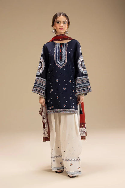 Lawn 3 Piece Embroidered Dress - 385