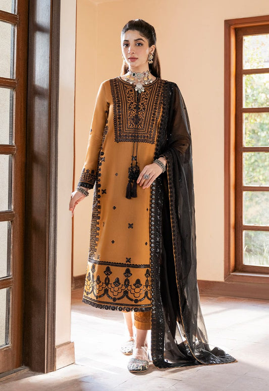 Summer Unstitched 3PCs Embroidered Lawn Dress With Chiffon Dupatta - 454