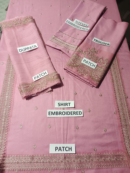 Dhanak 3 Piece Embroidered Dress - 387