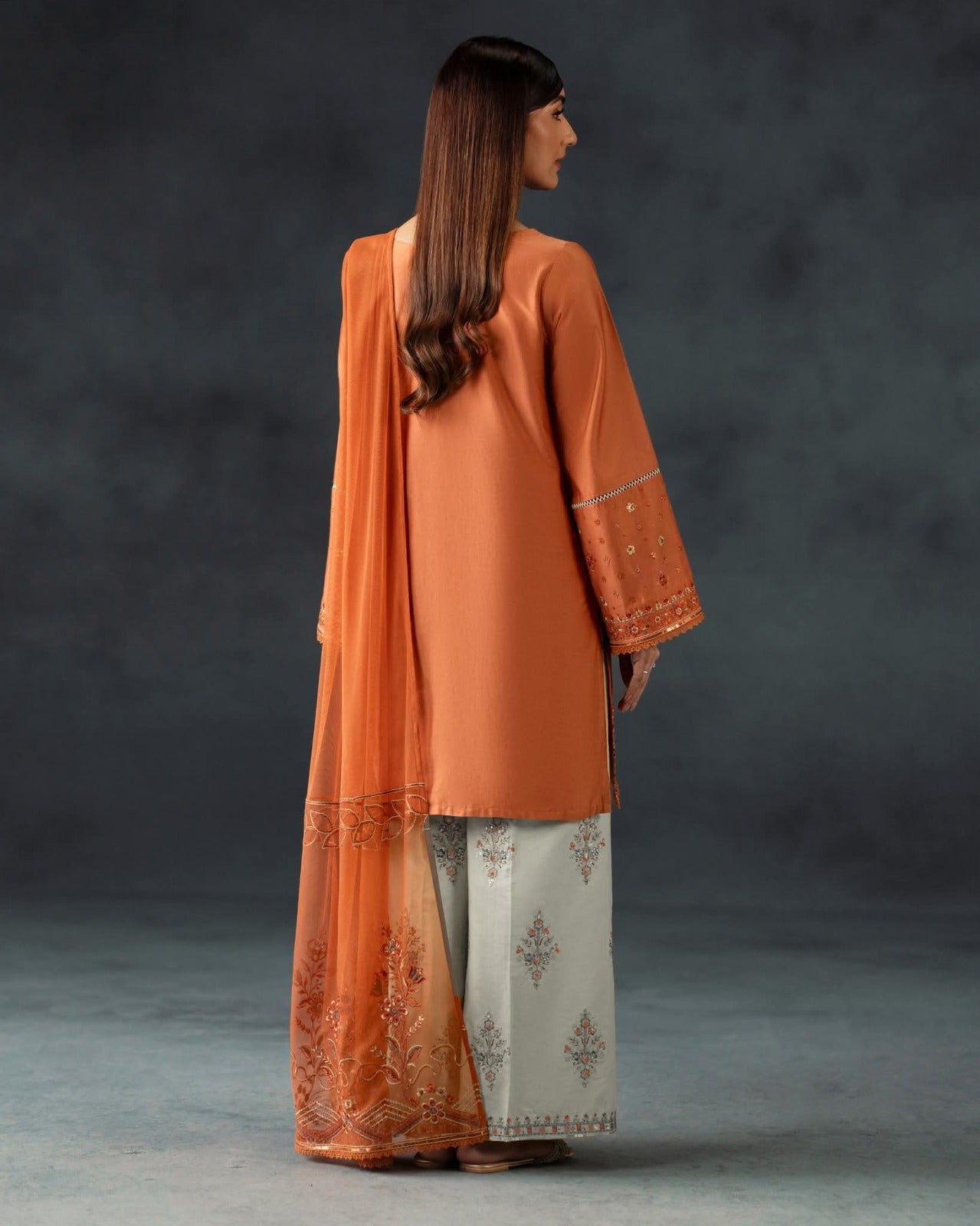 Summer Unstitched 3PCs Embroidered Lawn Dress With Monaar Lawn Dupatta - 453