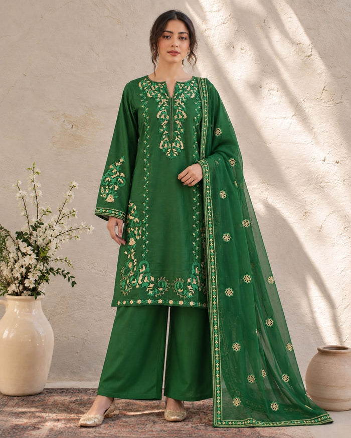 Summer Stitched 3PCs Embroidered Lawn Dress  - TS 18