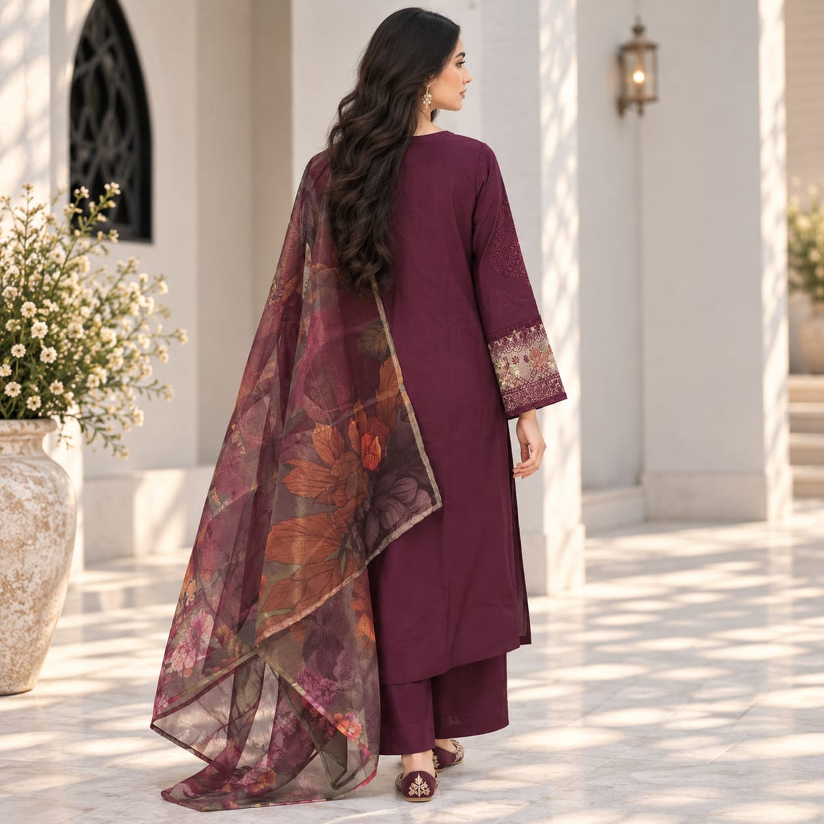 Summer Stitched 3 Piece Embroidered Lawn Dress - TS 02