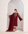 Winter Stitched 3PC Dhanak Embroidered Suit - TW 33