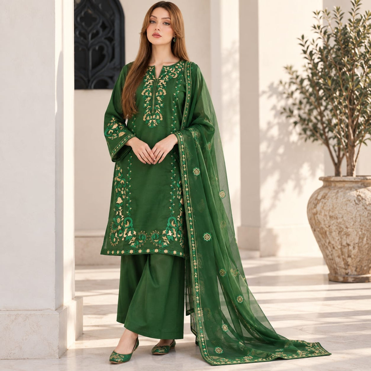 Summer Stitched 3PCs Embroidered Lawn Dress  - TS 18