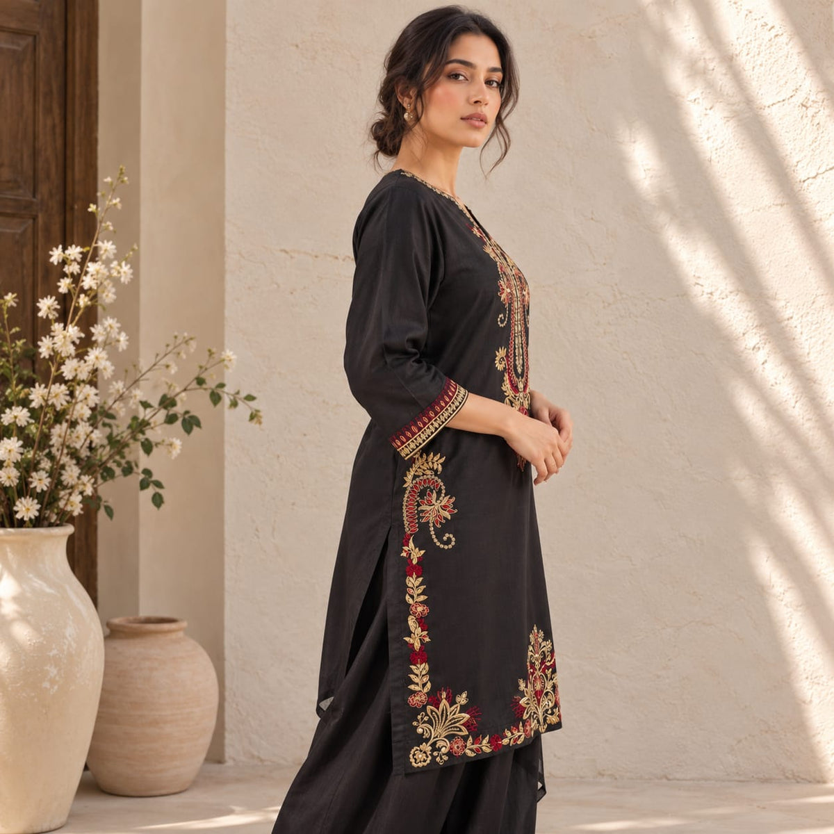 Summer Stitched 3 Piece Embroidered Lawn Dress - TS 01
