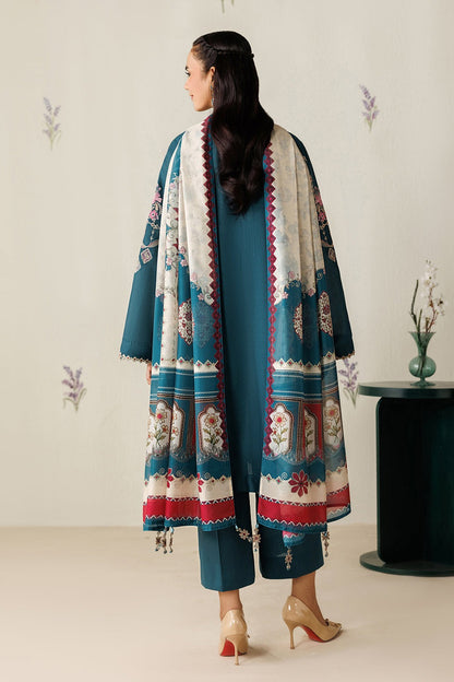 Summer Unstitched 3PCs Embroidered Lawn Dress With Monaar Lawn Dupatta - 491