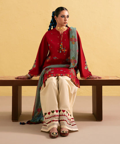 Dhanak 3 Piece Embroidered Dress - 406